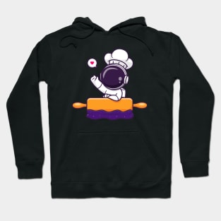 Cute Astronaut Chef Cooking Space Cartoon Hoodie